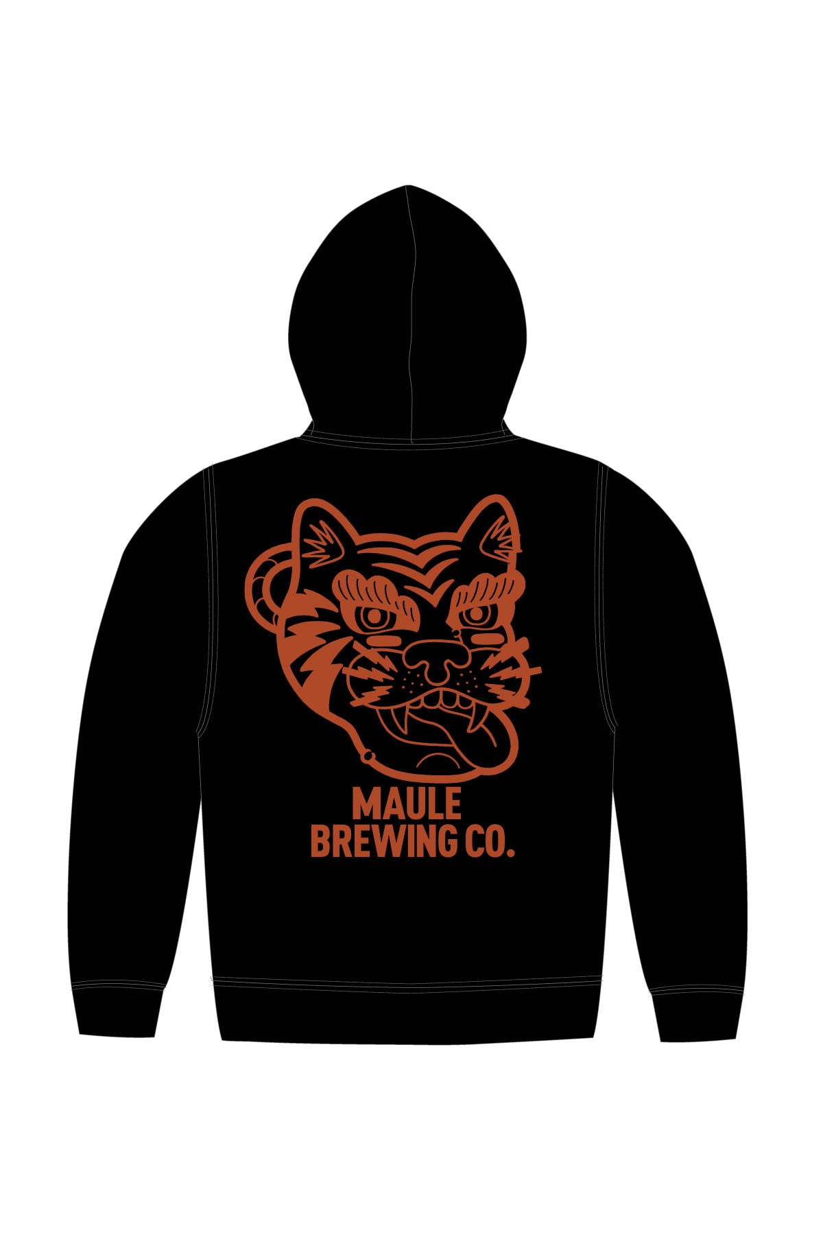 Maule Brewing Co. Tiger Heavyweight Hoodie - RUST Colour