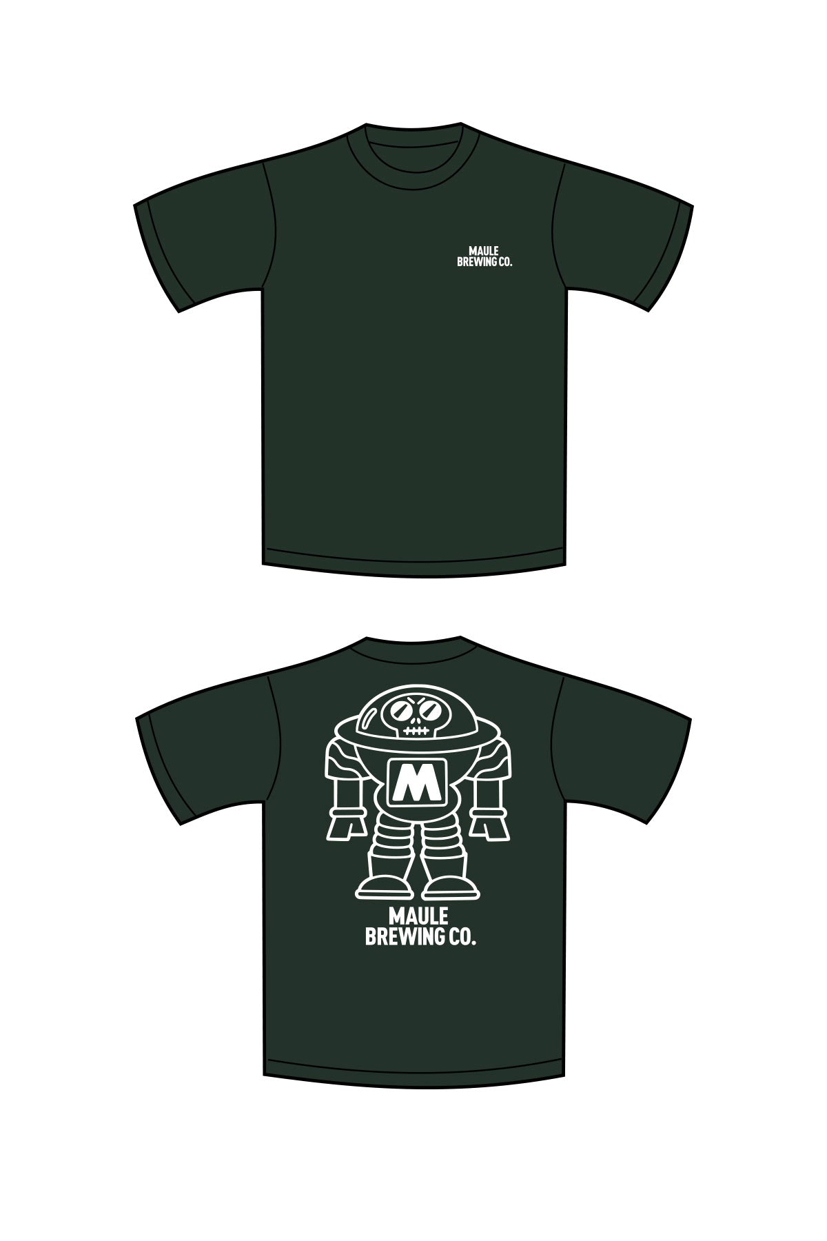 Maule Brewing Co. 'Skull-bot' Green T-Shirt